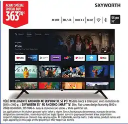 Canadian Tire SKYWORTH 55˝ 4K ANDROID SMART TV offer