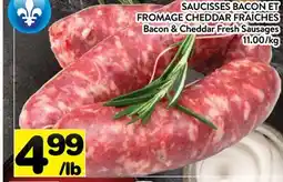 Supermarché PA Saucisses Bacon Et Fromage Cheddar Fraîches | Bacon & Cheddar Fresh Sausages offer