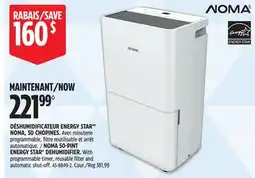 Canadian Tire NOMA 50-PINT ENERGY STAR DEHUMIDIFIER offer