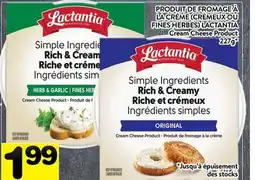 Supermarché PA Produit De Fromage À La Crème Lactantia | Cream Cheese Product offer