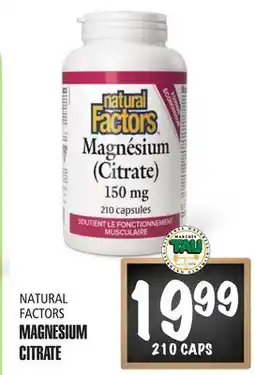 Marches Tau MAGNESIUM CITRATE NATURAL FACTORS offer