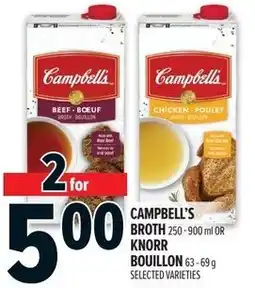 Metro Campbell's broth or knorr bouillon offer