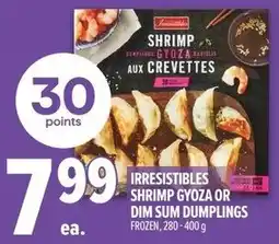 Metro Irresistibles shrimp gyoza or dim sum dumplings offer