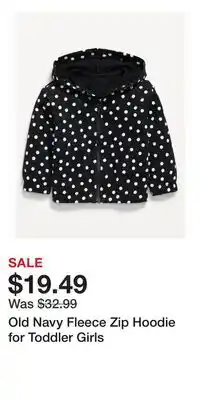 Old Navy Old Navy Fleece Zip Hoodie for Toddler Girls offer