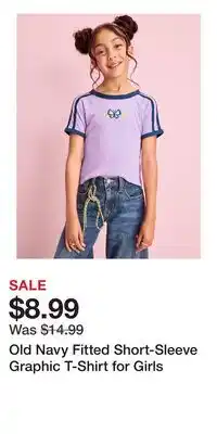 Old Navy Old Navy Fitted Short-Sleeve Graphic T-Shirt for Girls offer