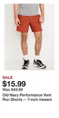 Old Navy Old Navy Performance Vent Run Shorts -- 7-inch inseam offer