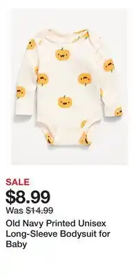 Old Navy Old Navy Printed Unisex Long-Sleeve Bodysuit for Baby offer