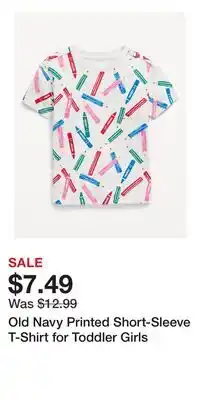 Old Navy Old Navy Printed Short-Sleeve T-Shirt for Toddler Girls offer
