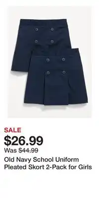 Old Navy Old Navy School Uniform Pleated Skort 2-Pack for Girls offer