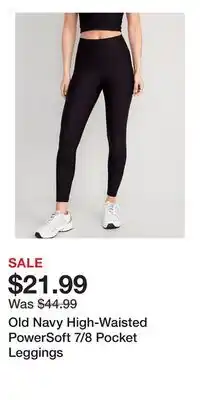 Old Navy Old Navy High-Waisted PowerSoft 7/8 Pocket Leggings offer
