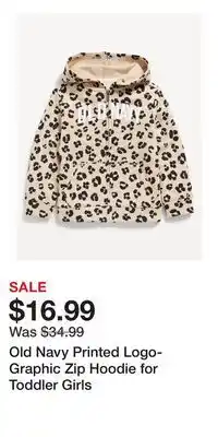 Old Navy Old Navy Printed Logo-Graphic Zip Hoodie for Toddler Girls offer