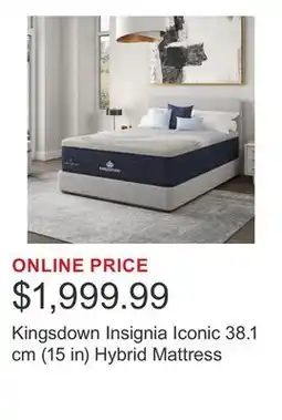 Costco Kingsdown Insignia Iconic 38.1 cm (15 in) Hybrid Mattress offer