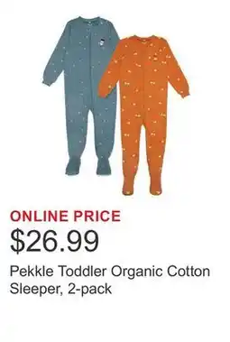 Costco Pekkle Toddler Organic Cotton Sleeper, 2-pack offer