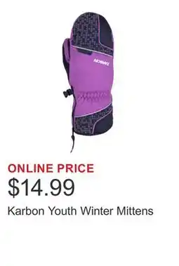 Costco Karbon Youth Winter Mittens offer