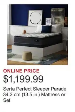Costco Serta Perfect Sleeper Parade 34.3 cm (13.5 in.) Mattress or Set offer