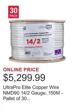 Costco UltraPro Elite Copper Wire NMD90 14/2 Gauge, 150M - Pallet of 30 Spools offer