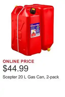 Costco Scepter 20 L Gas Can, 2-pack offer