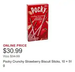 Costco Pocky Crunchy Strawberry Biscuit Sticks, 10 × 51 g offer