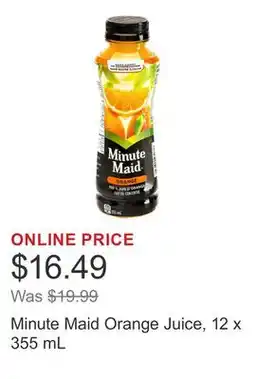 Costco Minute Maid Orange Juice, 12 x 355 mL offer