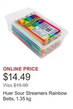 Costco Huer Sour Streamers Rainbow Belts, 1.35 kg offer