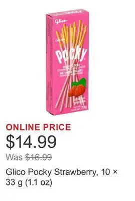 Costco Glico Pocky Strawberry, 10 × 33 g (1.1 oz) offer