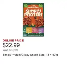 Costco Simply Protein Crispy Snack Bars, 18 × 40 g offer