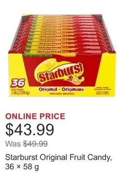Costco Starburst Original Fruit Candy, 36 × 58 g offer