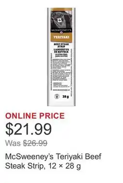 Costco McSweeney's Teriyaki Beef Steak Strip, 12 × 28 g offer