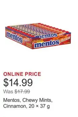 Costco Mentos, Chewy Mints, Cinnamon, 20 × 37 g offer