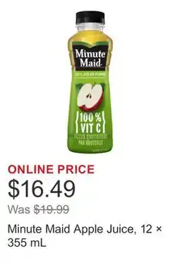 Costco Minute Maid Apple Juice, 12 × 355 mL offer