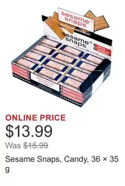 Costco Sesame Snaps, Candy, 36 × 35 g offer