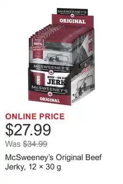 Costco McSweeney's Original Beef Jerky, 12 × 30 g offer
