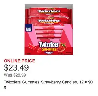Costco Twizzlers Gummies Strawberry Candies, 12 × 90 g offer