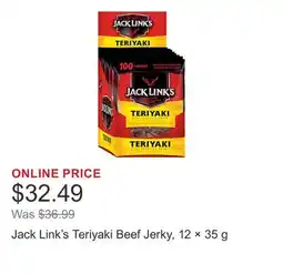 Costco Jack Link's Teriyaki Beef Jerky, 12 × 35 g offer