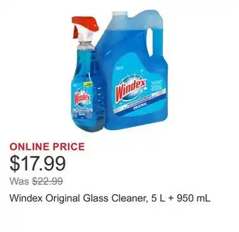 Costco Windex Original Glass Cleaner, 5 L + 950 mL offer