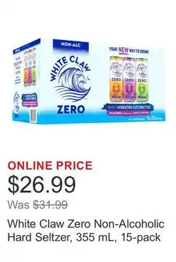 Costco White Claw Zero Non-Alcoholic Hard Seltzer, 355 mL, 15-pack offer