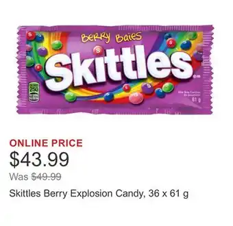 Costco Skittles Berry Explosion Candy, 36 x 61 g offer