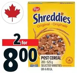 Metro Post cereal offer