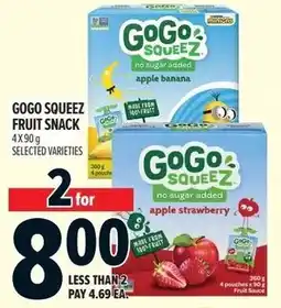 Metro Gogo squeez fruit snack offer