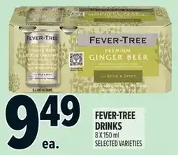 Metro Fever-tree drinks offer