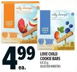 Metro Love child cookie bars offer