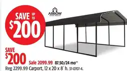Canadian Tire Arrow Carport, 12 x 20 x 8´ h offer