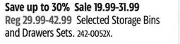Canadian Tire Maison Selected Storage Bins and Drawers Sets offer