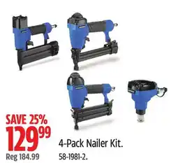 Canadian Tire Mastercraft 4-Pack Nailer Kit offer