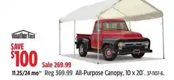 Canadian Tire Weatherfast All-Purpose Canopy, 10 x 20´ offer