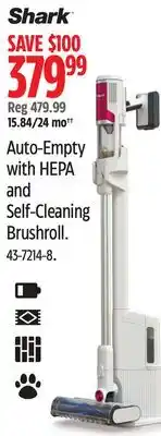 Canadian Tire Shark Auto-Empty with HEPA and Self-Cleaning Brushroll offer