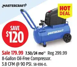 Canadian Tire Mastercraft 8-Gallon Oil-Free Compressor offer