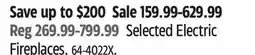 Canadian Tire CANVAS Selected Electric Fireplaces offer