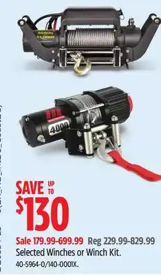 Canadian Tire Selected Winches or Winch Kit offer