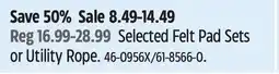 Canadian Tire Certified Selected Felt Pad Sets or Utility Rope offer